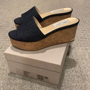 Jimmy Choo Denim Wedges size 39 (fits like a 38)